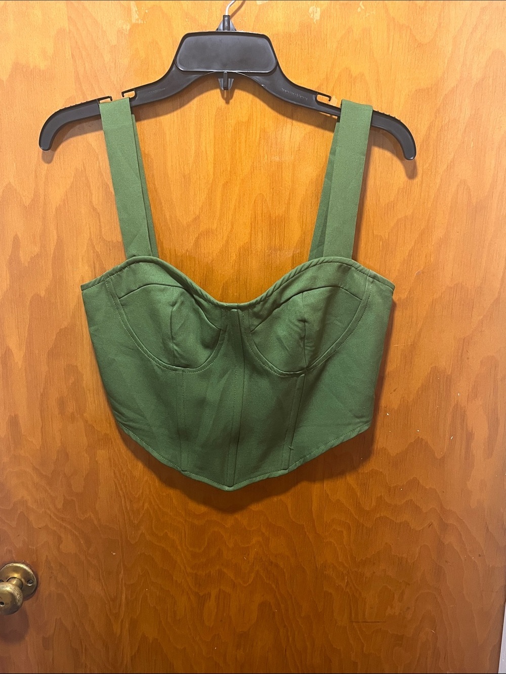 PrettyLittleThing Olive Green Crop Top
